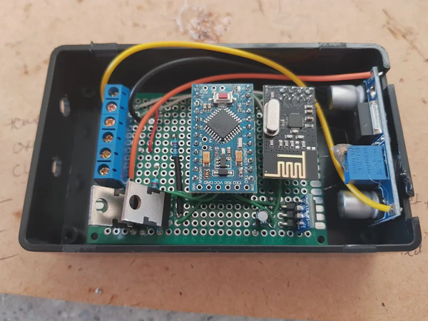 Board can either take 5v in or 12v (orange) through the buck (which outputs 5v through the yellow wire)